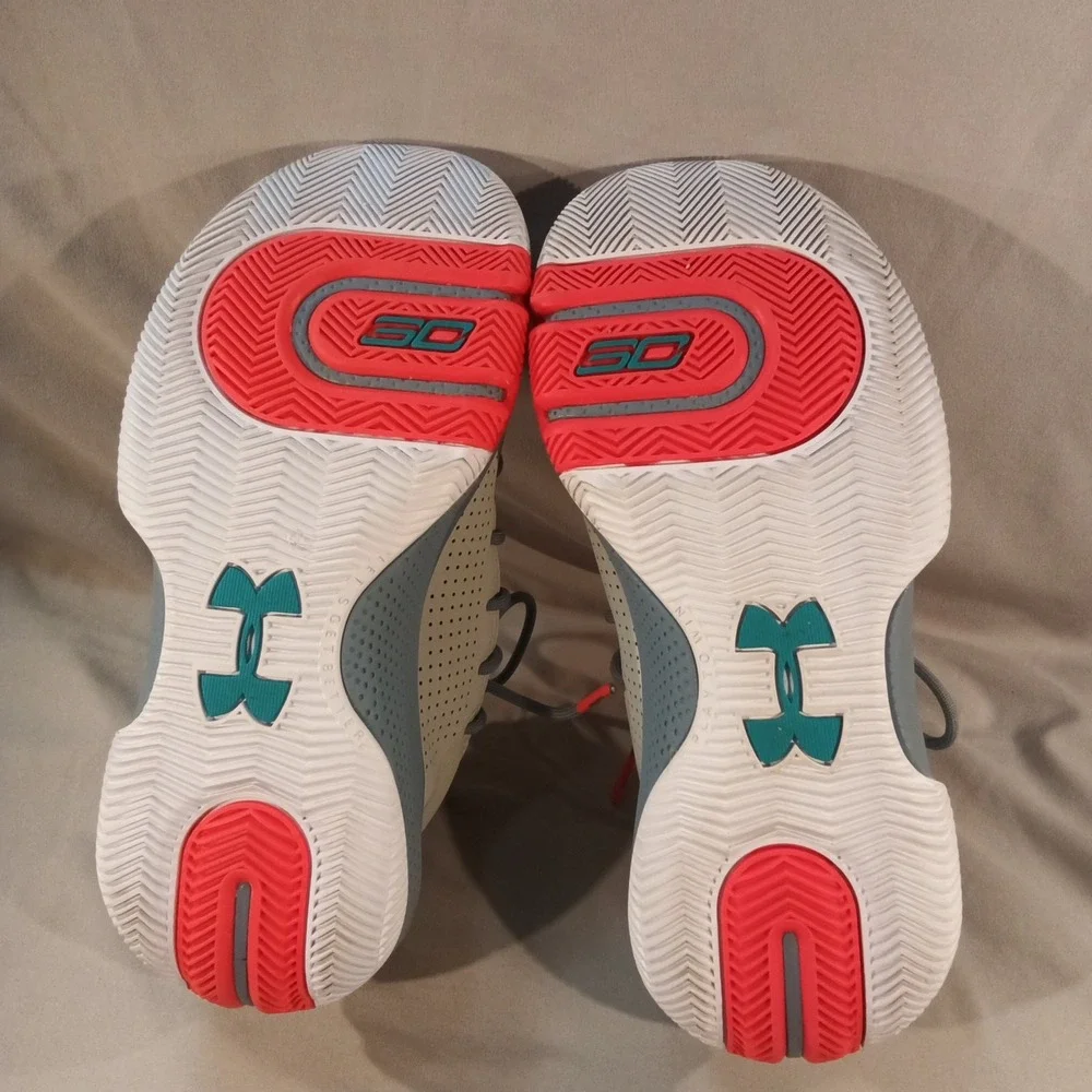 Under Armour Curry SC 3ZER0 IV Basketball‎ Shoes Teal/Gray Youth 6.5Y